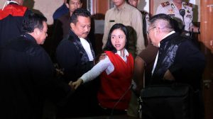 Jessica saat menghadiri persidangan kasusnya dengan Mirna.