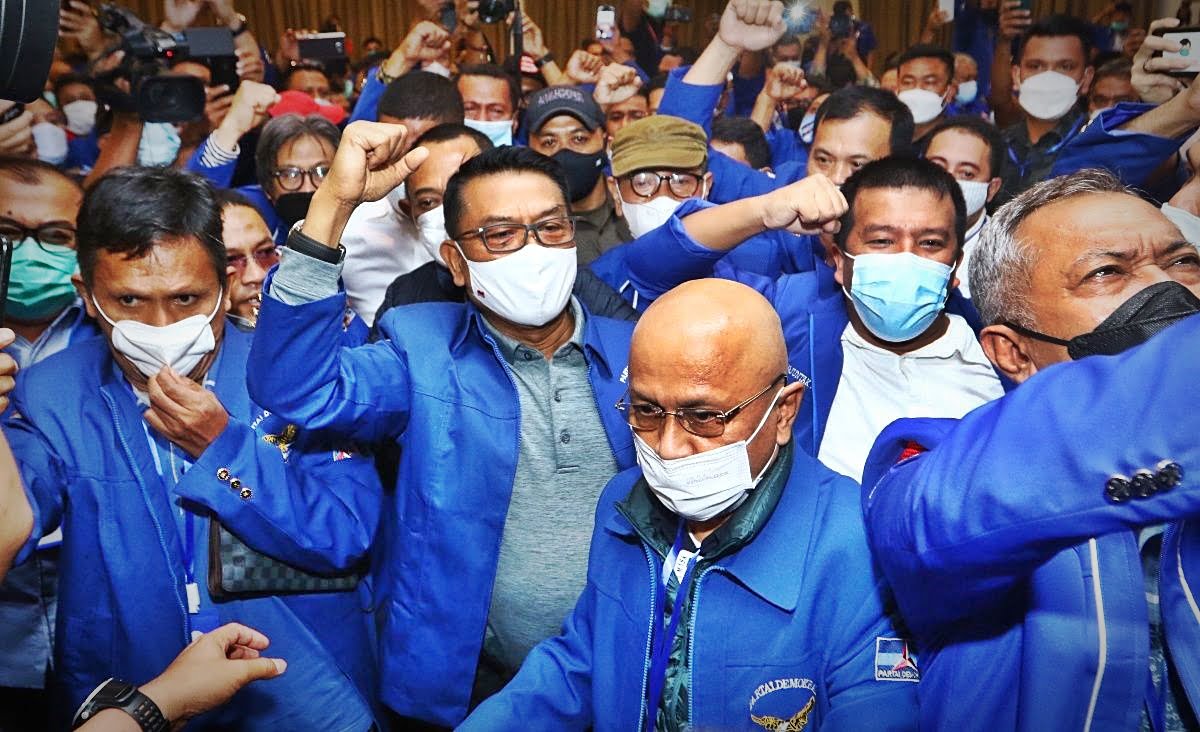 Photo Credit: Ketua Umum Partai Demokrat hasil Kongres Luar Biasa (KLB) Jenderal (Purn) Moeldoko yang juga sebagai Kepala Staf Kepresidenan (KSP). ANTARA/Endi Ahmad