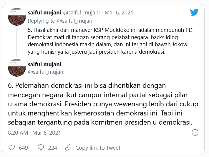 Saiful Mujani Twitter