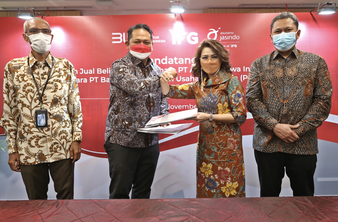 Photo Credit: Penandatanganan Perjanjian Jual Beli Saham Bersyarat (Conditional Sales and Purchase Agreement/CSPA) 10% saham PT Asuransi Jiwa InHealth Indonesia (Mandiri InHealth) milik PT Asuransi Jasa Indonesia (Jasindo) oleh Indonesia Financial Group (IFG). FILE/TELEGRAF