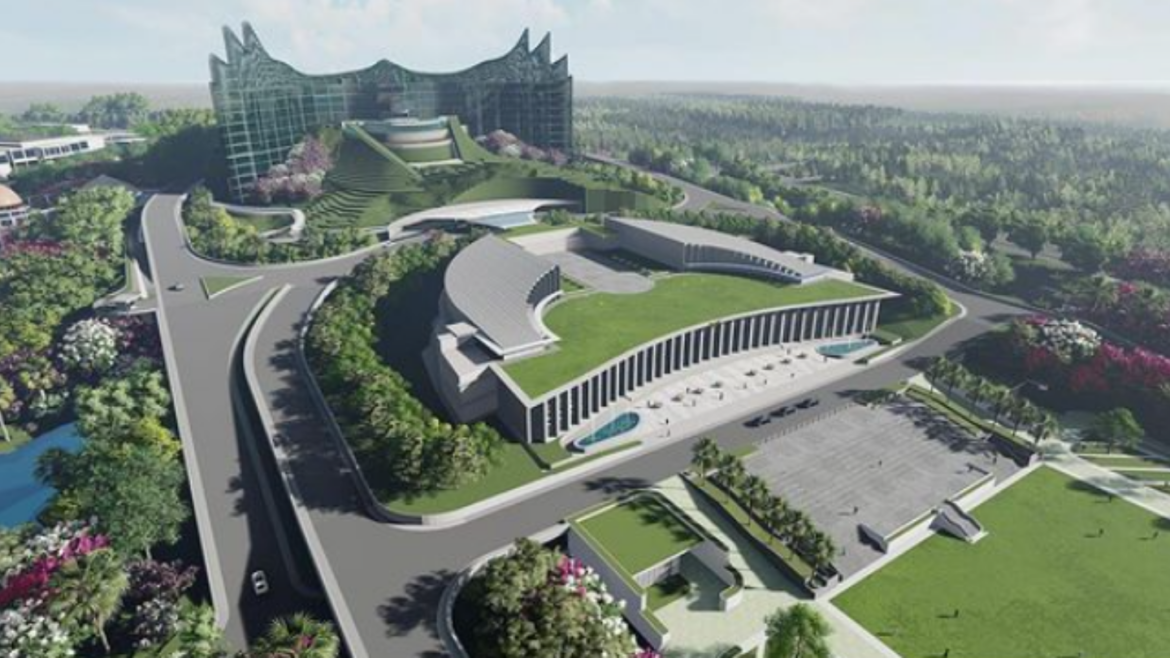 IKN Photo Credit: Desain istana kepresidenan di IKN Kalimantan Timur, sesuai presentasi perupa Nyoman Nuarta di hadapan Presiden Jokowi pada 3 Januari 2021. Instagram Nyoman Nuarta
