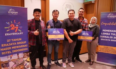 Foto: Para Pemenang Lomba Tulis Jurnalis 2023 Erajaya Group dalam Ajang Perayaan Eraversary ke-27. (Doc.Ist)